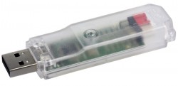 Abb.: AT90USB Plug mit transparentem Kunststoffgehäuse